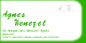 agnes wenczel business card